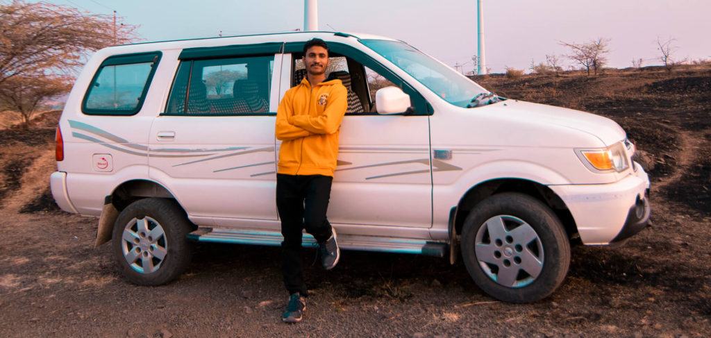 Shrikant with car
