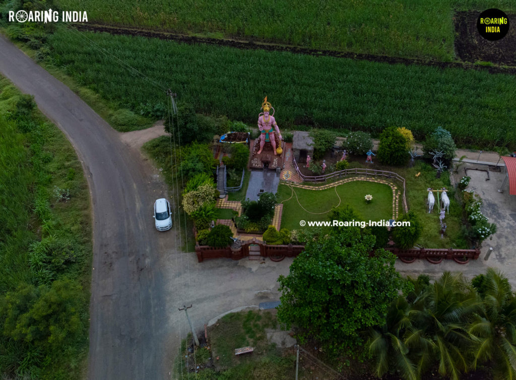 Drone view of Hanuman Statue (Hanuman Temple) Jambagi