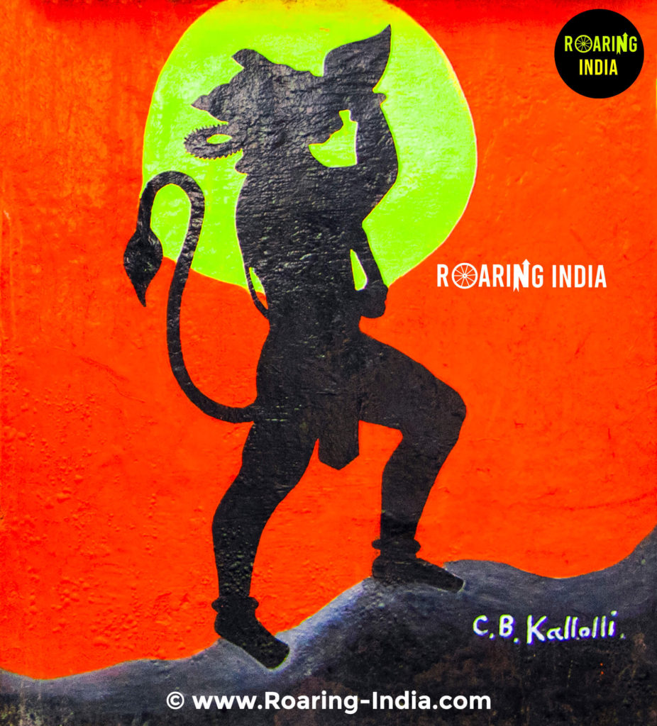 Lord Hanuman Painting in Shri Siddeshwar Temple Athani