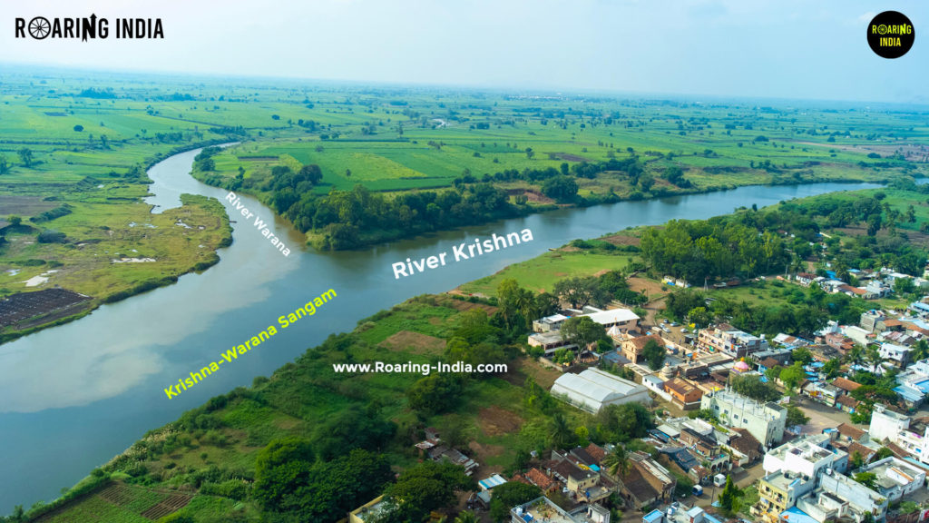 Drone View of Krishna-Warana Sangam, Haripur
