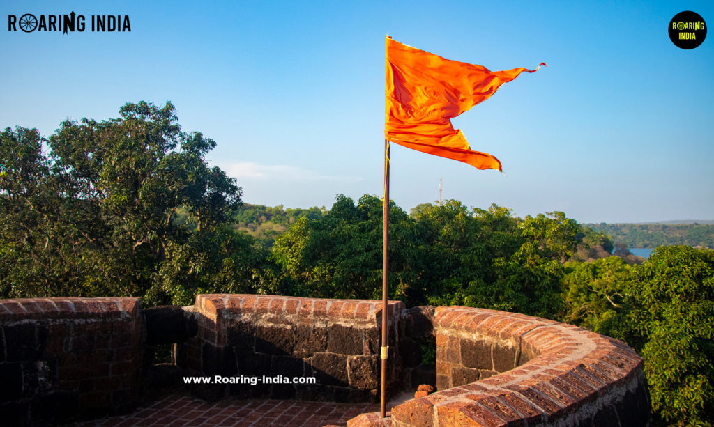 Maratha Empire Flag on Purnagad Fort, Ratnagiri