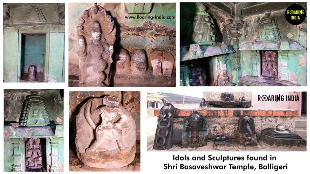 Idols and sculptures at Shri Basaveshwar Temple Balligeri