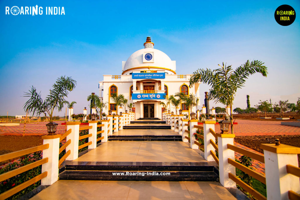 Front view of Dhamma Bhumi Buddha Vihar, Gugwad, Jath