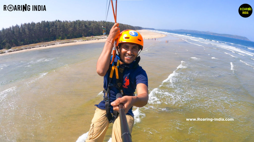Shrikant Gondhali Doing Zipline on Aare Ware Beach