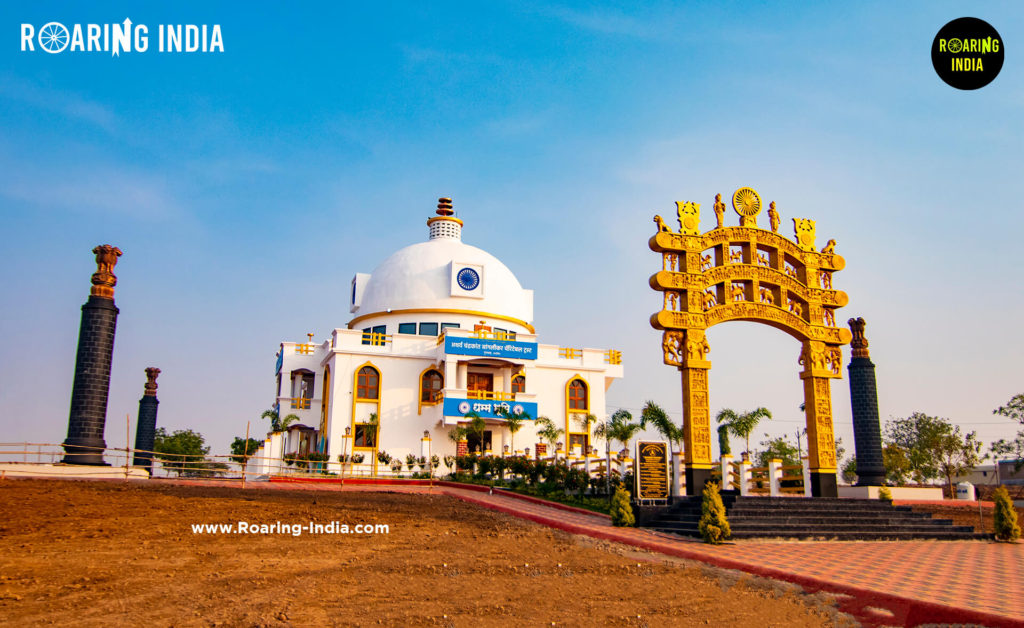 Side view of Dhamma Bhumi Buddha Vihar, Gugwad, Jath